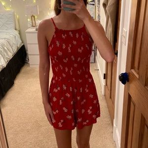 red floral romper